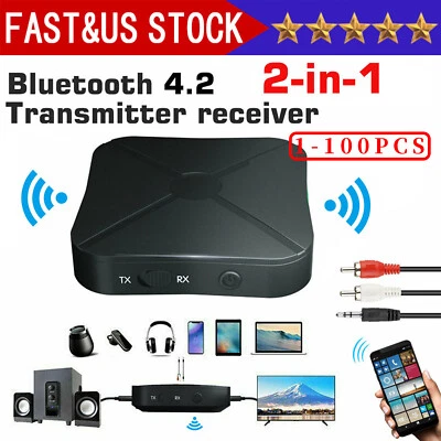 Bluetooth Transmitter Receiver Wireless Adapter TV Home Stereo A2D PAudio Lot - Image 1 of 4