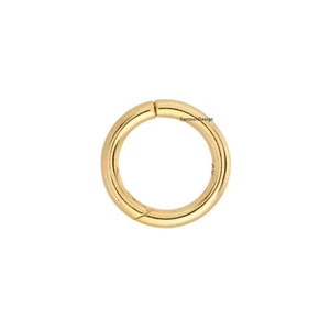 14k Solid Gold Round Enhancer Charm Holder Clasp,Beautiful Round Gold Lock Clasp - Picture 1 of 3