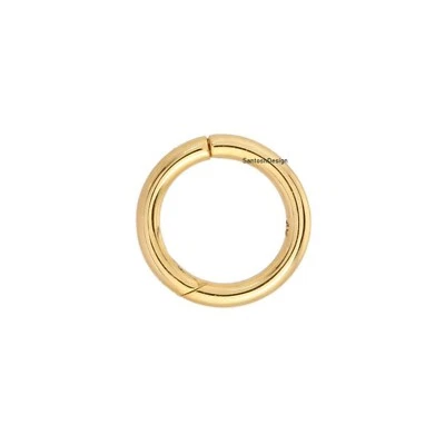 14k Solid Gold Round Enhancer Charm Holder Clasp,Beautiful Round Gold Lock Clasp - Image 1 of 3