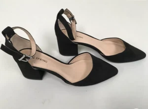 CALL IT SPRING By ALDO WOMEN'S AIVEN SUEDE POINTED TOE ANKLE STRAP, BLACK - Picture 1 of 33