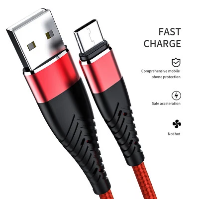 Braided USB C Type C Fast Charging Data Cable Cord for iPhone 16 Pro Max 15 lot - Image 1 of 4