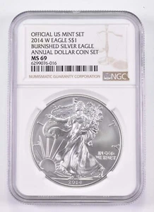 MS69 2014-W Burnished Annual Set - American Silver Eagle NGC - Picture 1 of 5