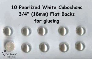 10 cabujones de acrílico perlado espalda plana redonda 18 mm 3/4" para pegar - Imagen 1 de 1