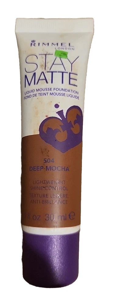 Rimmel London Stay 哑光全遮瑕粉底 1 盎司 #504 深摩卡 — 第 1/1 张图片