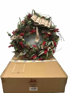 Balsam Hill Farmouse Wreath 34" NEW/Open box Clear LED lights Handcrafted 8" Tal - Picture 1 of 19