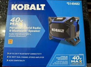 Kobalt 5149482 40 V Max radio ibrida portatile e altoparlante Bluetooth UPC195532001257 - Foto 1 di 2