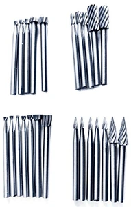 24pc Rotary HSS Carving Burr Grinding Engaving Bits Shaping Wood Metal Plastics - Picture 1 of 5