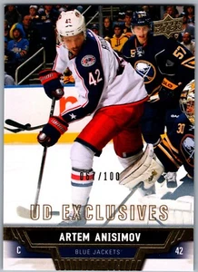 13-14 UPPER DECK UD EXCLUSIVE - ARTEM ANISIMOV /100 #354 COLUMBUS BLUE JACKETS - Picture 1 of 2