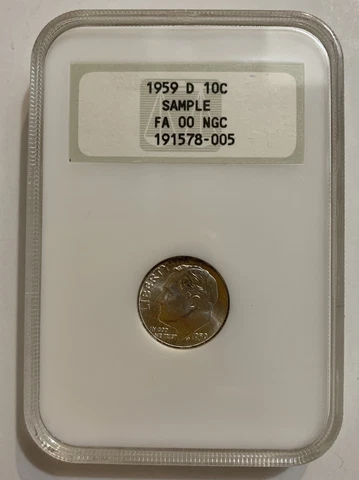 Sample Slab - NGC 1959-D Roosevelt dime - No-line fatty holder with better date Cover