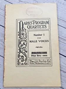 PARKS PROGRAM QUARTETS Vintage Music- Bethlehem Steel Male Chorus Steelton, PA - Picture 1 of 4
