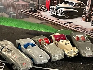 VINTAGE CORGI / DINKY JOBLOT OF RACING CARS INCL LOTUS LE MANS, TRIUMPH TR2 +3 - Picture 1 of 7
