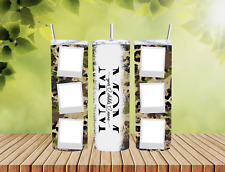 Camouflage 6 Photo Collage Mom with Kids Names Design 20oz Skinny Tumbler
