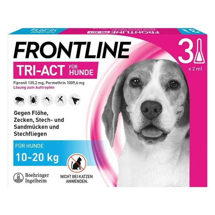 FRONTLINE TRI-ACT gegen Zecke, Floh und fliegende Insekten bei Hunden (10-20kg)