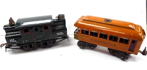 Lionel #153 Prewar O Gauge Electric Locomotive Runs & Orange Pullman - Picture 1 of 10