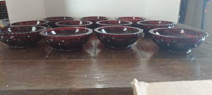 New Listing2 Avon Cape Cod Ruby Red Collection Fruit Dessert Candy Dish Bowls 5"