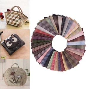 50x Cotton Plaid Square Sheets 10cm x 10cm Colorful Bundle - Picture 1 of 6