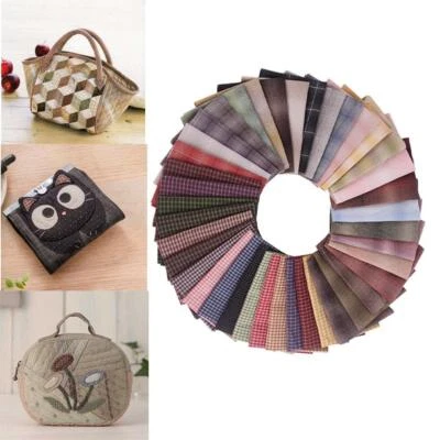 50x Cotton Plaid Square Sheets 10cm x 10cm Colorful Bundle - Image 1 of 4