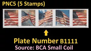 US 5875-5878 5878a Flag F PNC5 BCA B1111 (from small coil) MNH 2024 - Picture 1 of 1