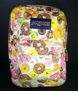Jansport mehrfarbig DUGHNUT Druck Rucksack Bookbag 16 Zoll x 13 Zoll - Bild 1 von 8