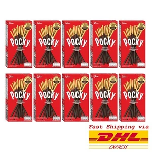 10 x Glico Pocky Chocolate Flavor Japanese Biscuit Stick New Fomula 47g - Picture 1 of 6