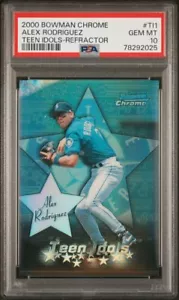 2000 Bowman Chrome Alex Rodriguez Teen Idols Refractor Gem Mint 10 Low Pop ARod - Picture 1 of 3