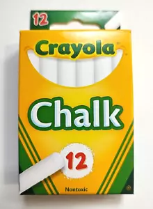 12pc Crayola Chalk ~White~ Break Resistant ~Write Smooth Lines - Picture 1 of 4