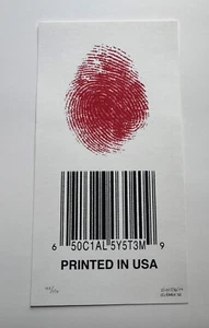 EMEK SOCIAL SYSTEM BARCODE SILKSCREEN SIGNED NUMBERED LIMITED EDITION HANDBILL - Picture 1 of 2