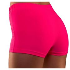 80's Hot Pants Neon Knickers Underwear Womens Fancy Dress Hosiery Accessory UK 8-12 Pink