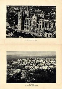 Year 1939. LAMINA "LEON - THE CATHEDRAL. SIDE 2: "PEAKS OF EUROPE. 30 x 21 mm. - Picture 1 of 1