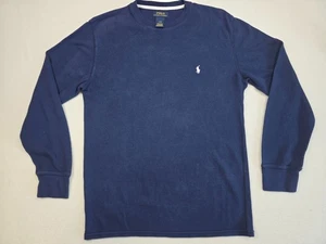 Polo Ralph Lauren Blau Langarm Waffelstrick Thermo Shirt L 100% Baumwolle Herren - Bild 1 von 4