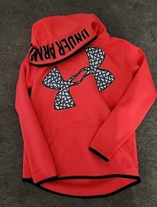 Under Armour Sweater Large Orange Storm Hoodie Pullover Outdoors Youth Kids - Picture 1 of 1