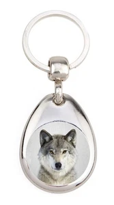 Wolf 2 - Schlüsselanhänger Metall Bild 25mm - Bild 1 von 4
