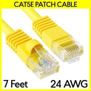 Cavo patch 7 piedi Cat5e giallo Cat 5e cavo Ethernet RJ45 Internet NAS cavo modem - Foto 1 di 3
