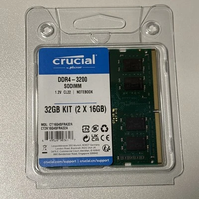 Crucial 32GB (2 x 16GB) PC4-25600 (DDR4-3200) Memory (CT2K16G4SFRA32A) - Image 1 of 3