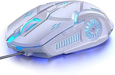 LED Gaming Mouse 4 DPI Levels Plug & Play Ergonomic Design Universal Light Up - Image 1 of 4