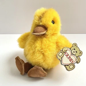 Vintage Gund Yellow Fuzzy The Baby Duck Duckling 7" Plush Stuffed Animal 1987 - Picture 1 of 12