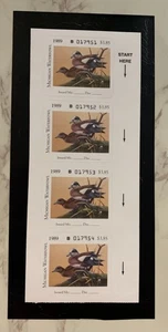 Michigan State Duck Hunting Stamps 1989 (#MI14) - UNUSED Mint Pane of 4 M OG NH - Picture 1 of 3