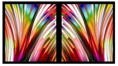 Red Artworks Abstract blocks 24" panel by Quilting Treasures, 28656-X - Image 1 of 2