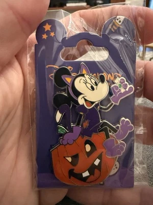 Nuevo Prendedor Disney DLP DLRP Disneyland París Halloween Calabaza Gato Minnie Mouse 2022 Foto 1 de 3