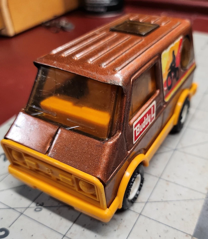 Винтажная литая игрушка фургон для мотокросса 1970-е Buddy L прессованная сталь - Изображение 1 из 4