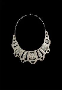 VINTAGE FIRST NATIONS TOTEM 925 SILBER HALSBAND HALSKETTE MADE IN PERU - Bild 1 von 5