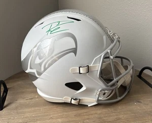 Russell Wilson Signed Seattle Seahawks FS Speed Replica ICE Alt Helmet  Fanatics - Picture 1 of 6