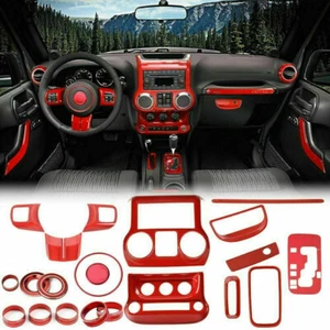 21pcs/set Full Set Interior Decor Trim Cover Kit for Jeep Wrangler JK JKU 2011+ - Picture 1 of 10
