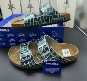 Birkenstock Arizona sandalo donna nuovo con scatola Gator Gleam due cinturini OCEAN BREEZE 41 N - Foto 1 di 12