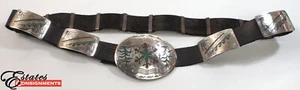 Indianer Türkis, Korallen Chip Inlay, Sterling Silber Gürtel - Bild 1 von 8