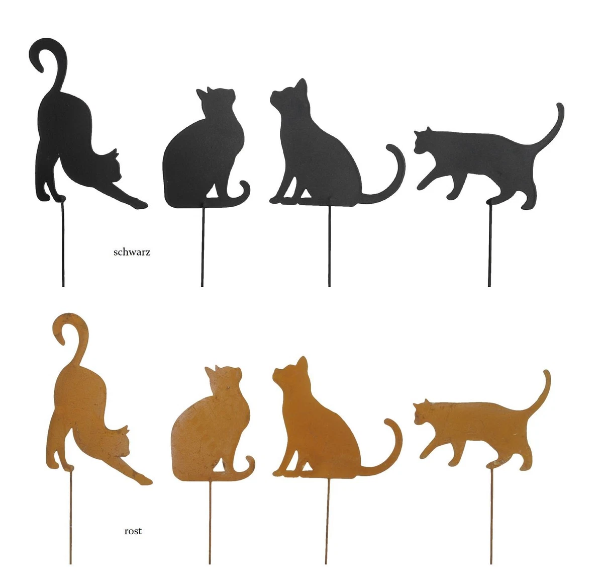 Metall-Katzenzaun-Dekoration – Rostbraun, 40x17 Cm, Aus Eisen, Mit Schrauben Für Garten & Balkon