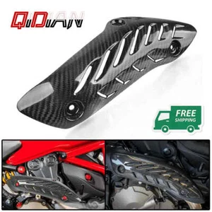 Carbon Fiber Exhaust Heat Shield Cover Guard For Monster 821 1200/S/R 2014-2017 - Foto 1 di 6