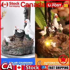Duck Fountain Ornament with Light Garden Duck Figurine for Patio (Solar Duck) CA