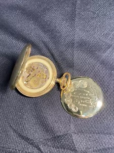 Caravelle Bulova Ancre Ligne Droite Pocket Watch #3223 Gold Tone Spiral Works - Picture 1 of 23