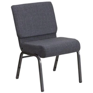 Hercules Series Upholstered Padded Event Chair for Churches and Venues Dark Gray - Picture 1 of 13